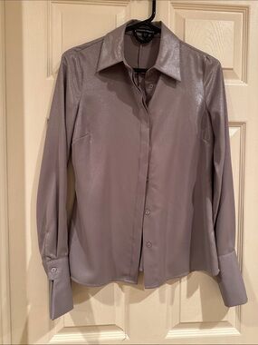 Boston Proper Shimmery Lavender Blouse